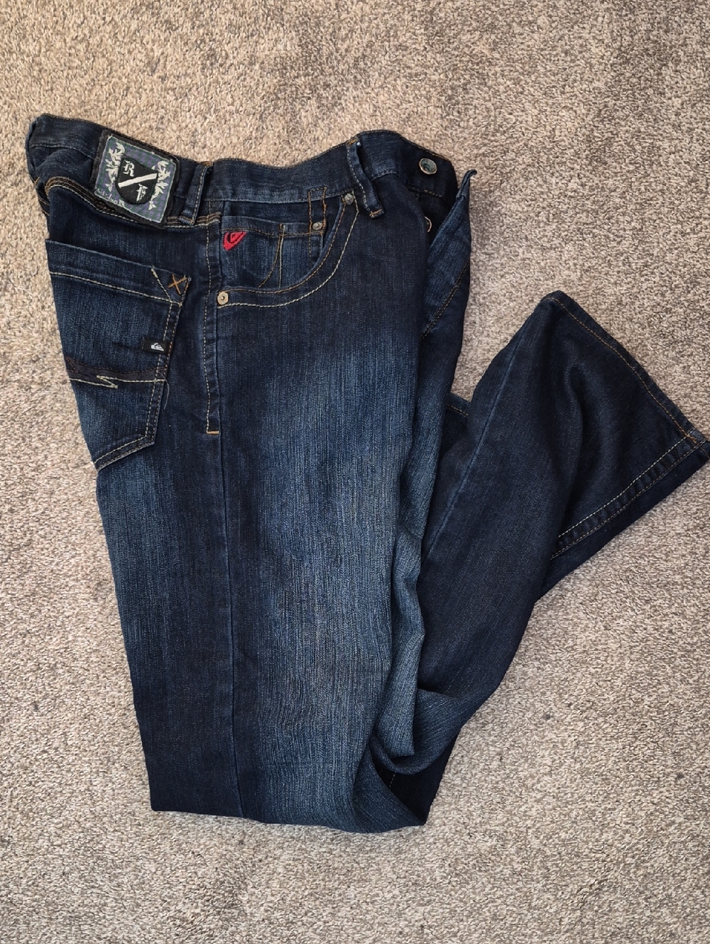 Men's Dark Blue Denim Jeans - Classic Straight Fit